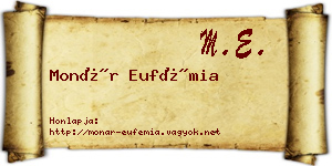 Monár Eufémia névjegykártya
